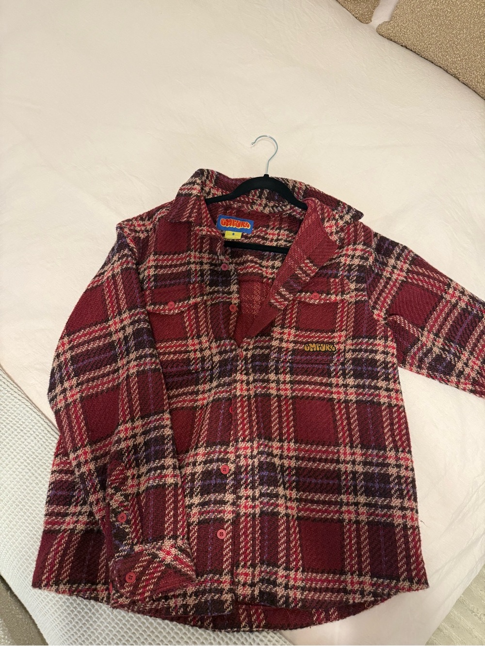 Unbranded Red Plaid Teddy Jacket Over Sized